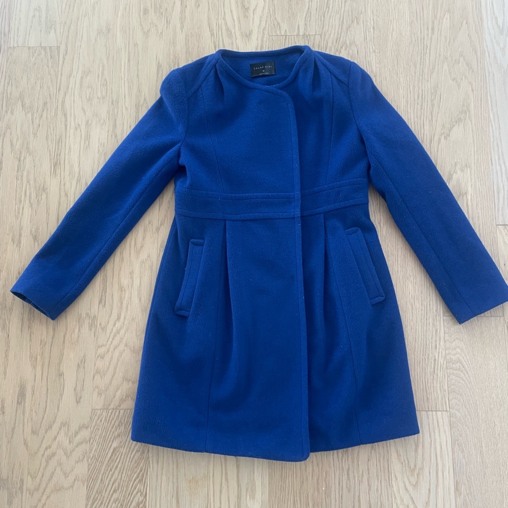 Blue Wool Blend Coat